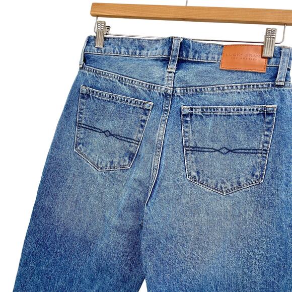 Lucky Brand Drew High Rise Mom Jeans size 6 / 28 Distressed Ankle - Picture 5 of 10
